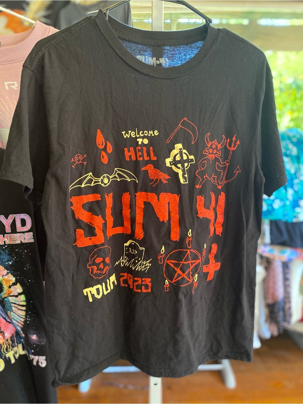 Black SUM 41 Welcome to Hell Graphic Short Sleeve Tee